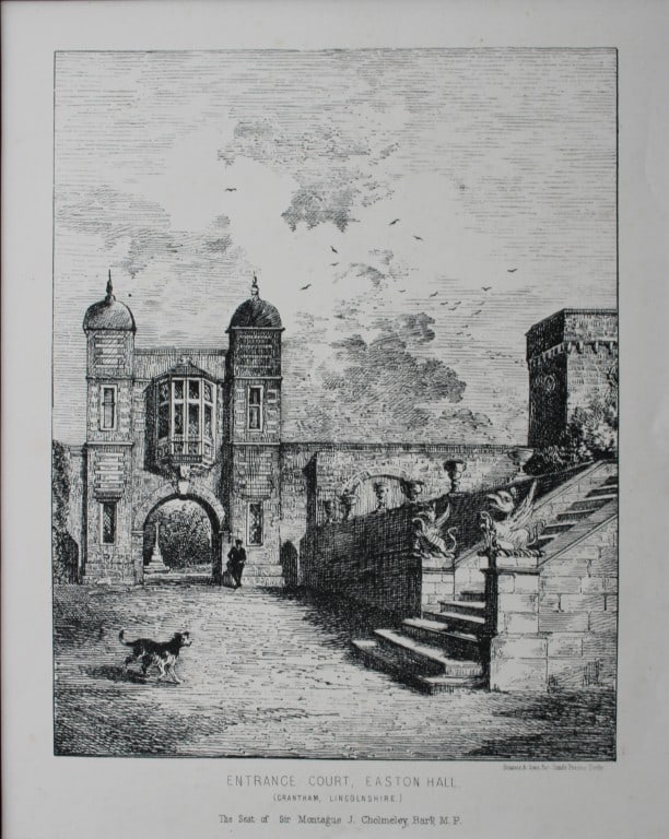 Bemrose - Easton Hall, Lincolnshire 1868: These prints of castles,stately homes etc were produced by Bemrose and Sons of Derby 1868.Size: approx. 11in x 8in (28cm x 20cm) in mount