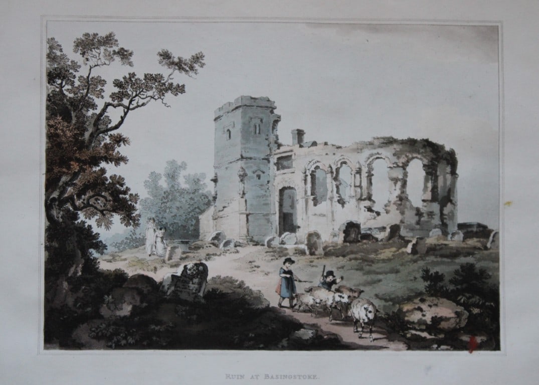 de Loutherbourg - Aquatint of Ruin at Basingstoke 1805 (1 of 2)