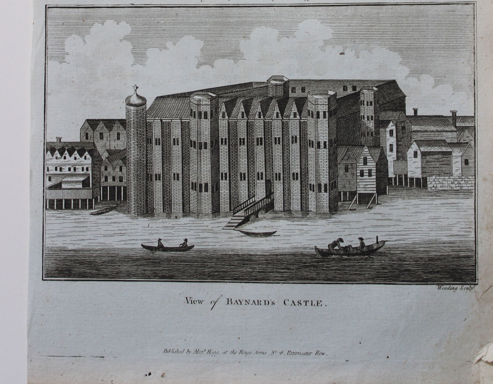Alex Hogg - Baynard's Castle 1786: This copperplate engraving is from Historical Descriptions of new and elegant picturesque views of the antiquities of England and Wales? by Henry Boswell. Published by Alex Hogg, London, 1786. Size: a