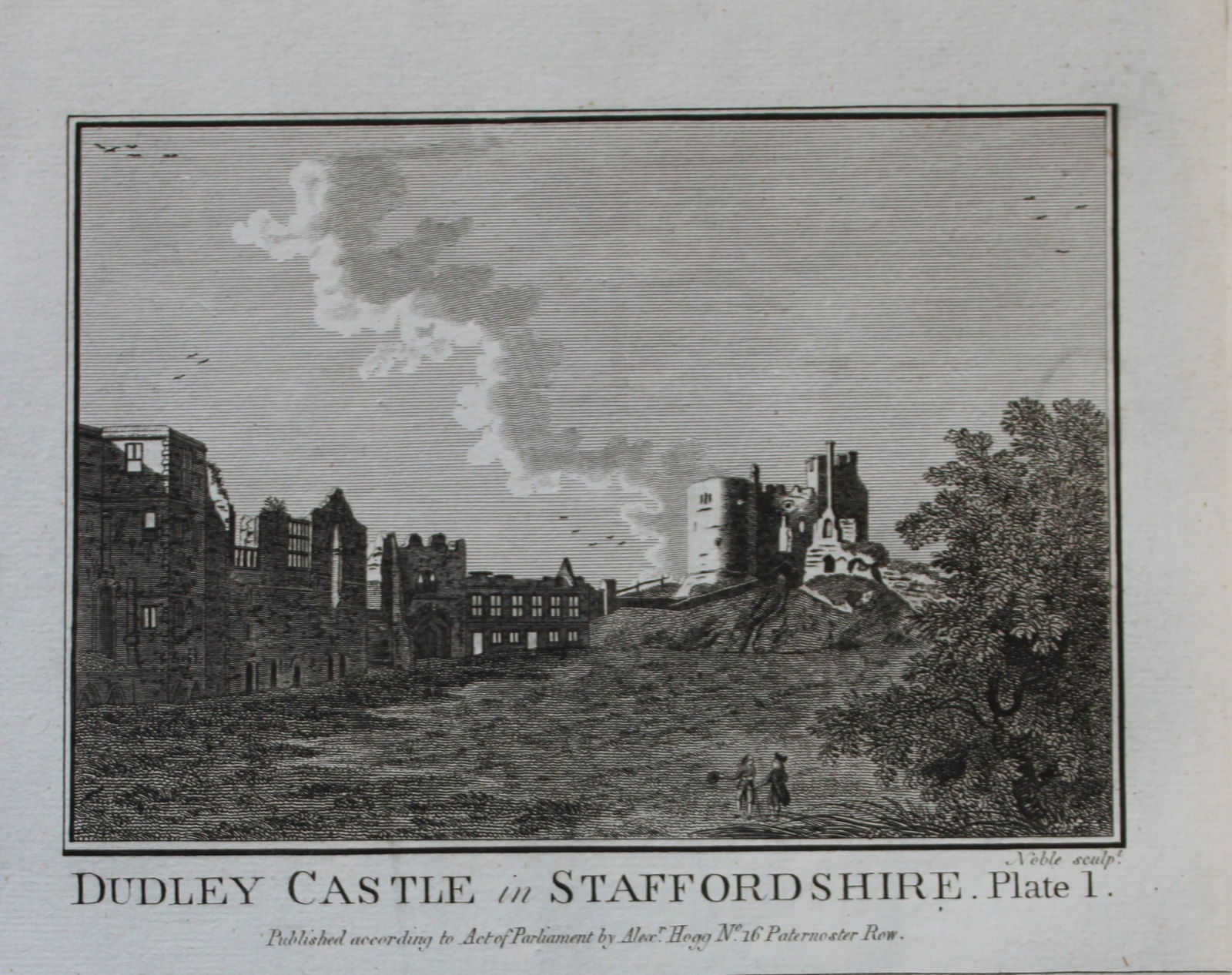 Alex Hogg - Dudley Castle, Staffordshire 1786: This copperplate engraving is from Historical Descriptions of new and elegant picturesque views of the antiquities of England and Wales? by Henry Boswell. Published by Alex Hogg, London, 1786. Size: a