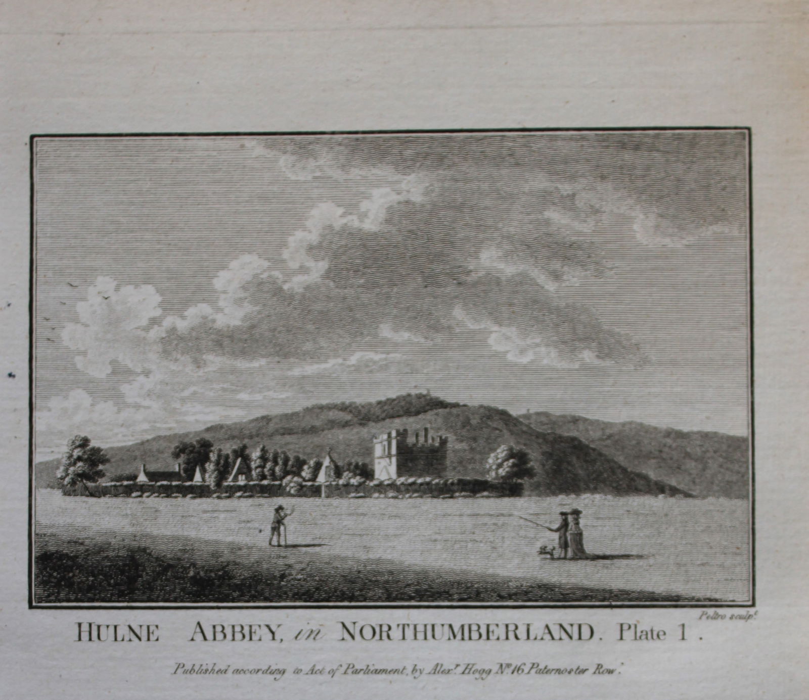 Alex Hogg - Hulne Abbey, Northumberland 1786: This copperplate engraving is from Historical Descriptions of new and elegant picturesque views of the antiquities of England and Wales? by Henry Boswell. Published by Alex Hogg, London, 1786. Size: a