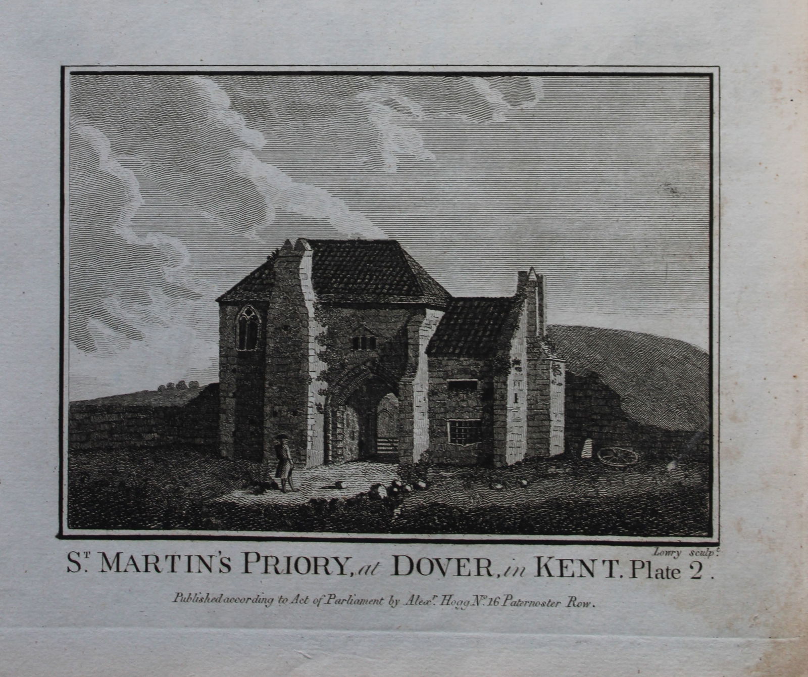 Alex Hogg - St Martin's Priory, Dover, Kent 1786: This copperplate engraving is from Historical Descriptions of new and elegant picturesque views of the antiquities of England and Wales? by Henry Boswell. Published by Alex Hogg, London, 1786. Size: a