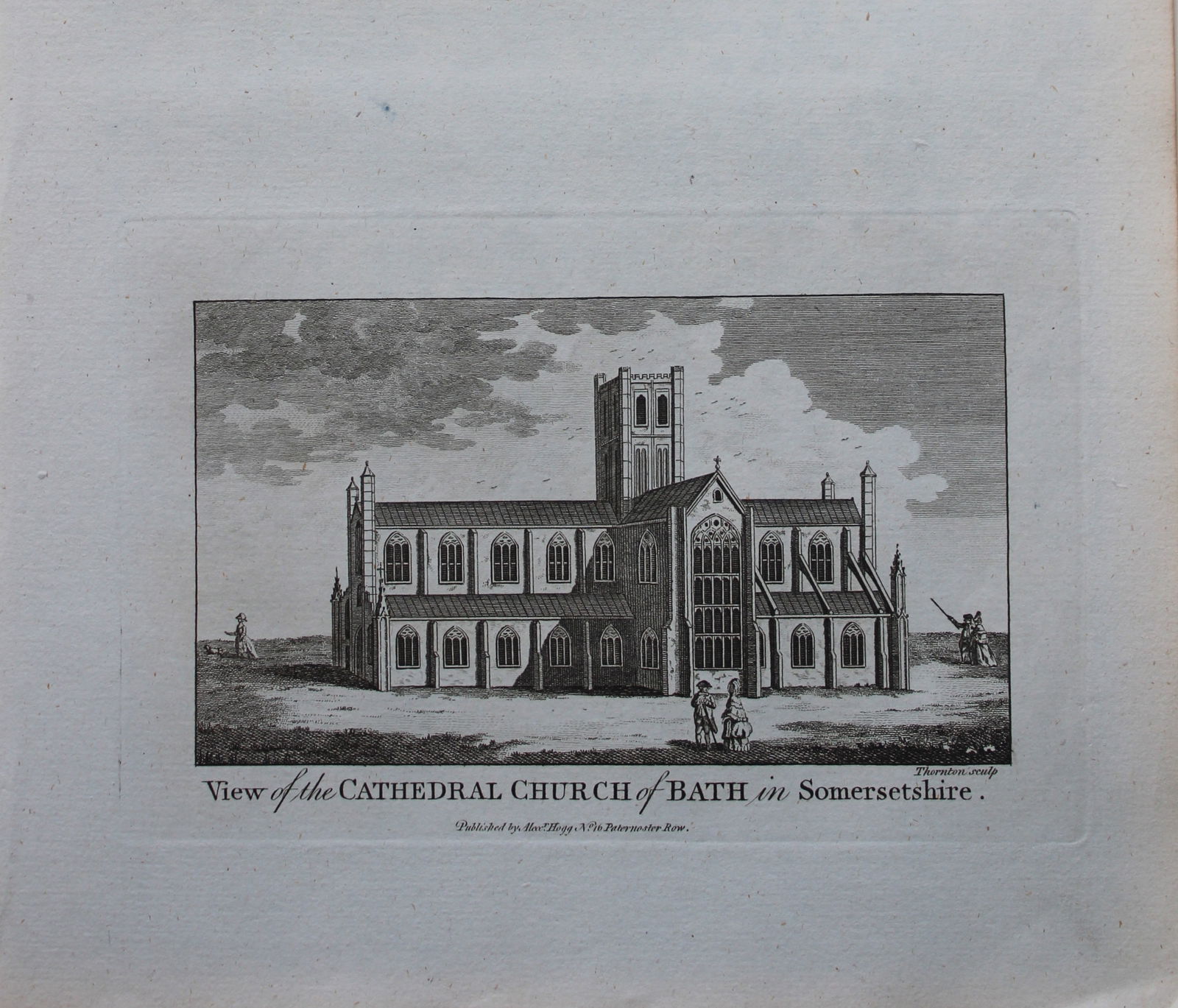 Alex Hogg - Bath Cathedral, Somerset 1786: This copperplate engraving is from Historical Descriptions of new and elegant picturesque views of the antiquities of England and Wales? by Henry Boswell. Published by Alex Hogg, London, 1786. Size: a