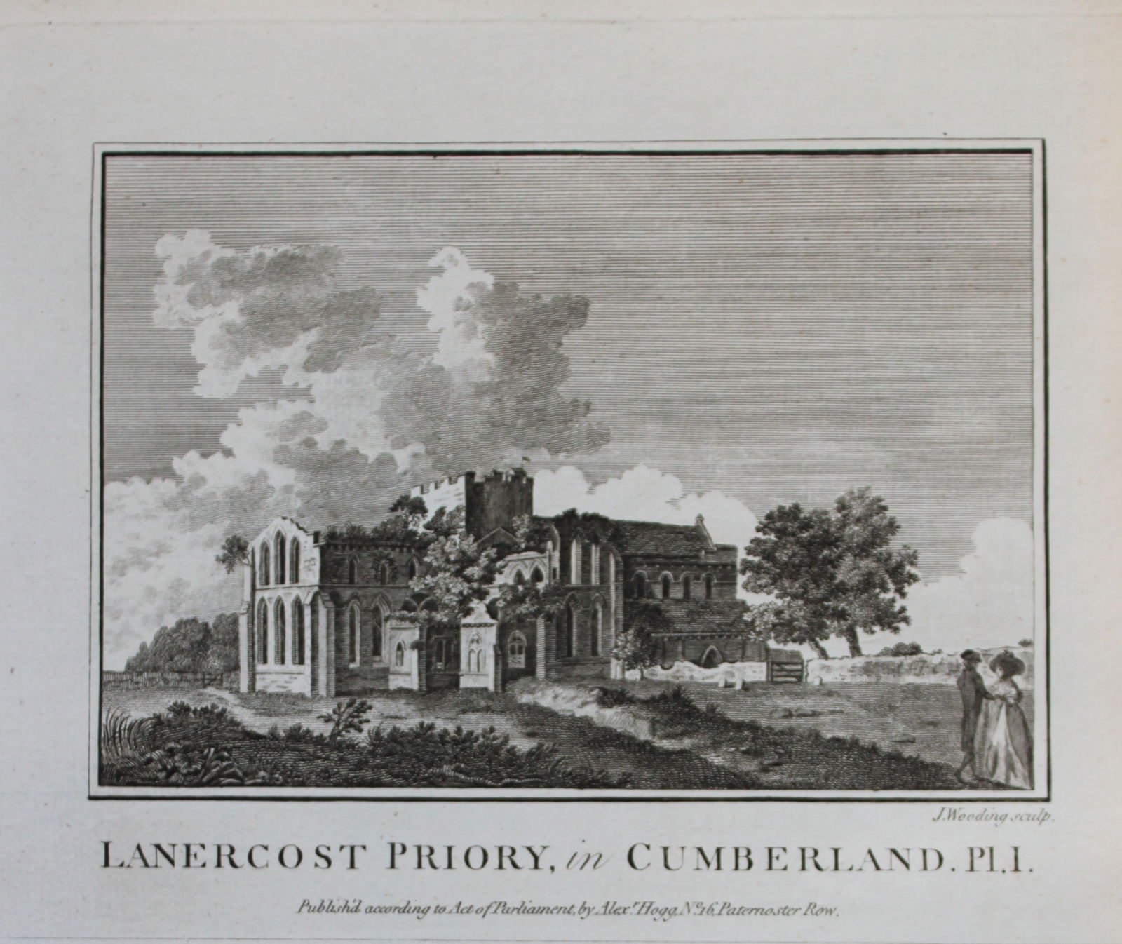 Alex Hogg - Lanercost Priory, Cumberland 1786: This copperplate engraving is from Historical Descriptions of new and elegant picturesque views of the antiquities of England and Wales? by Henry Boswell. Published by Alex Hogg, London, 1786. Size: a