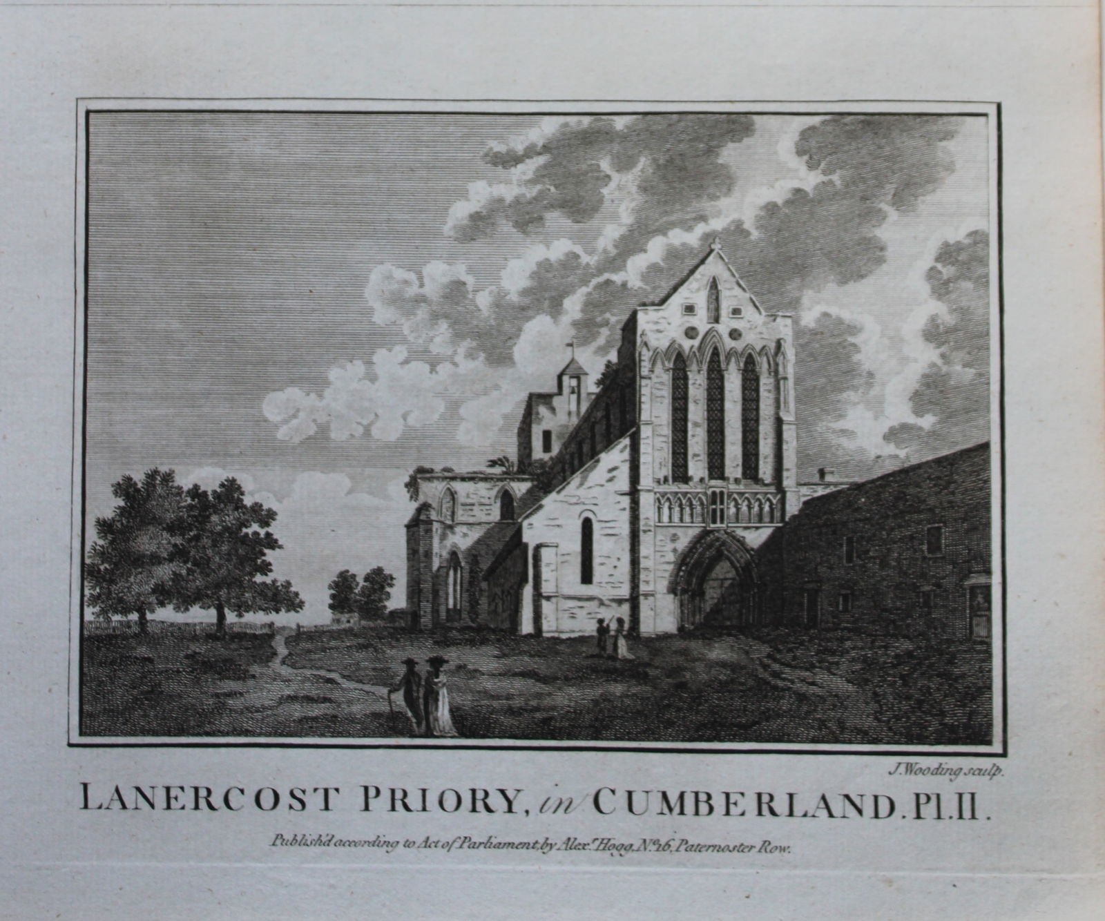 Alex Hogg - Lanercost Priory, Cumberland 1786: This copperplate engraving is from Historical Descriptions of new and elegant picturesque views of the antiquities of England and Wales? by Henry Boswell. Published by Alex Hogg, London, 1786. Size: a