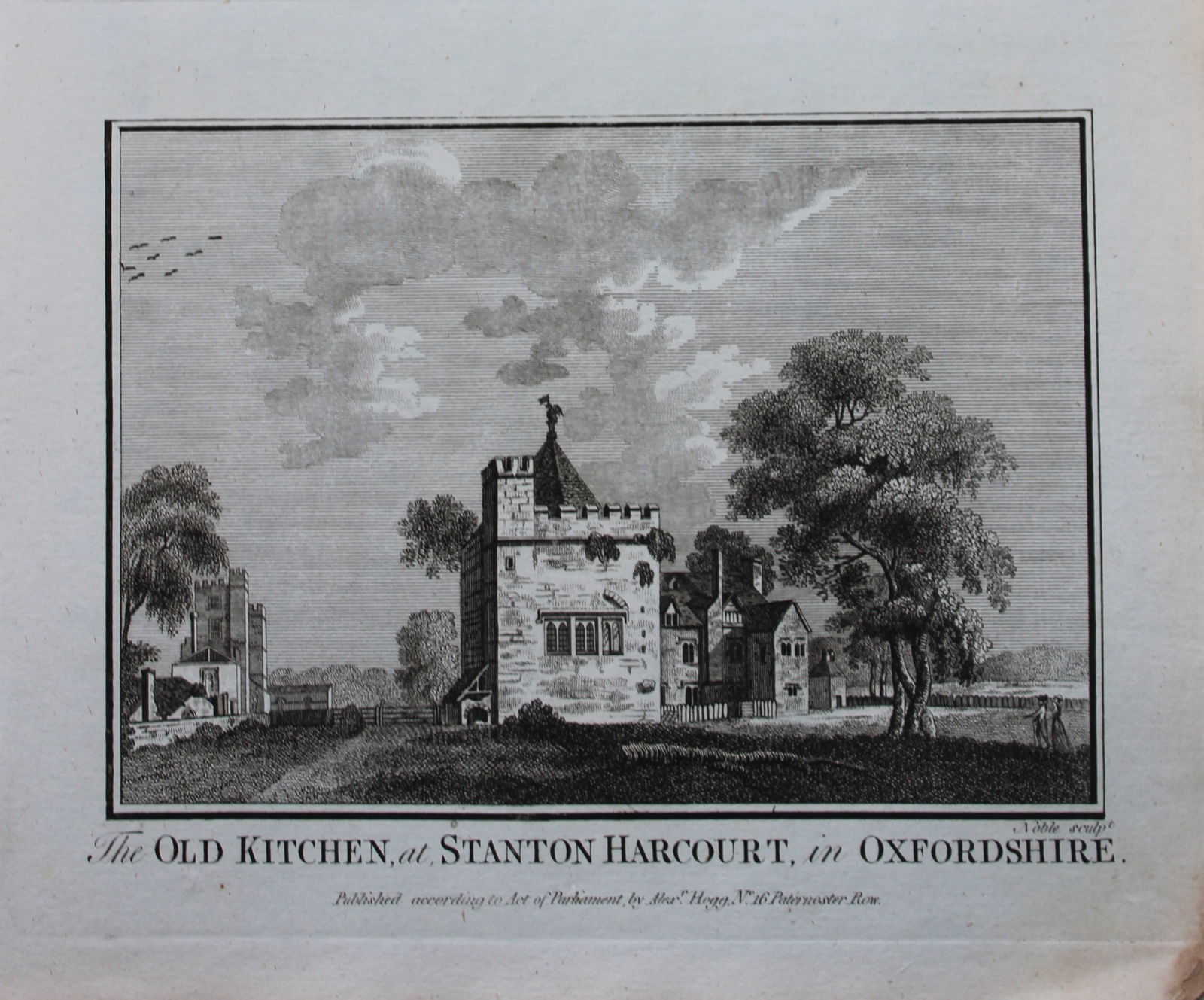 Alex Hogg - Stanton Harcourt, Oxfordshire 1786: This copperplate engraving is from Historical Descriptions of new and elegant picturesque views of the antiquities of England and Wales? by Henry Boswell. Published by Alex Hogg, London, 1786. Size: a