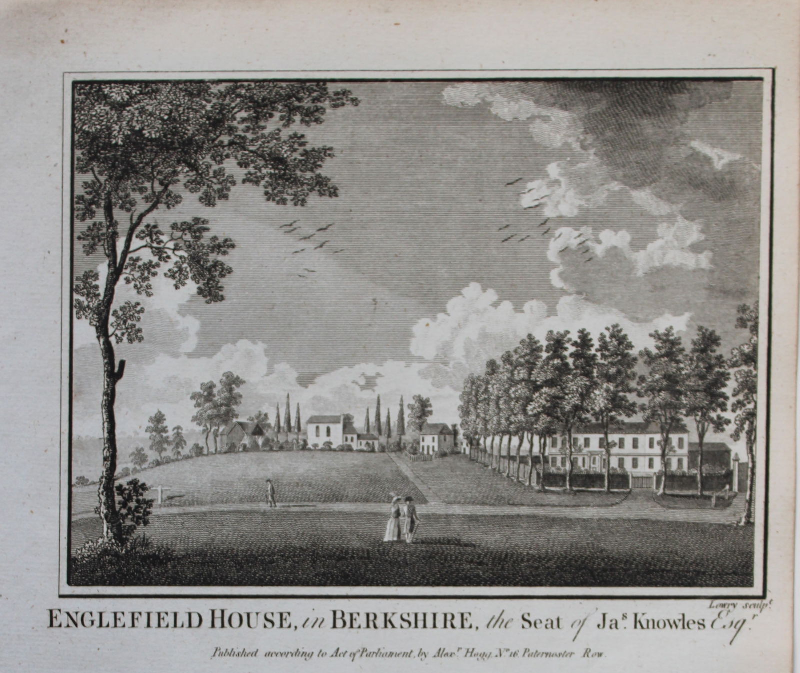 Alex Hogg - Englefield House, Berkshire 1786: This copperplate engraving is from Historical Descriptions of new and elegant picturesque views of the antiquities of England and Wales? by Henry Boswell. Published by Alex Hogg, London, 1786. Size: a