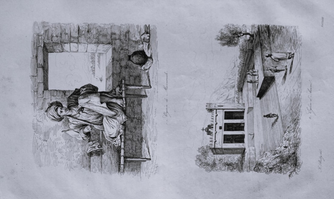 Julien Boilly - Engraving of Picturesque Views in Asia 1839: This engraving is from Voyage Pittoresque en Asie et en Afrique by Jean-Baptiste Eyries. Published by Furne et Cie, Paris 1839.These engravings by Julien Boilly illustrate ancient and modern travels i