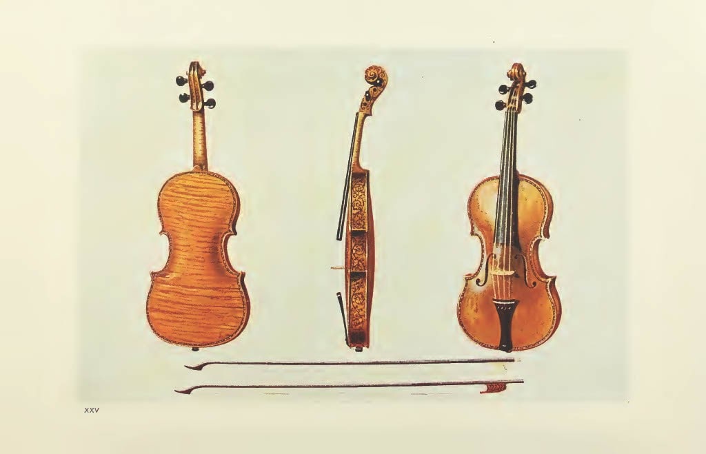 Hipkins - Rare lithograph of Stradivarius Heller Violin by W Gibb 1888 (1 of 1)