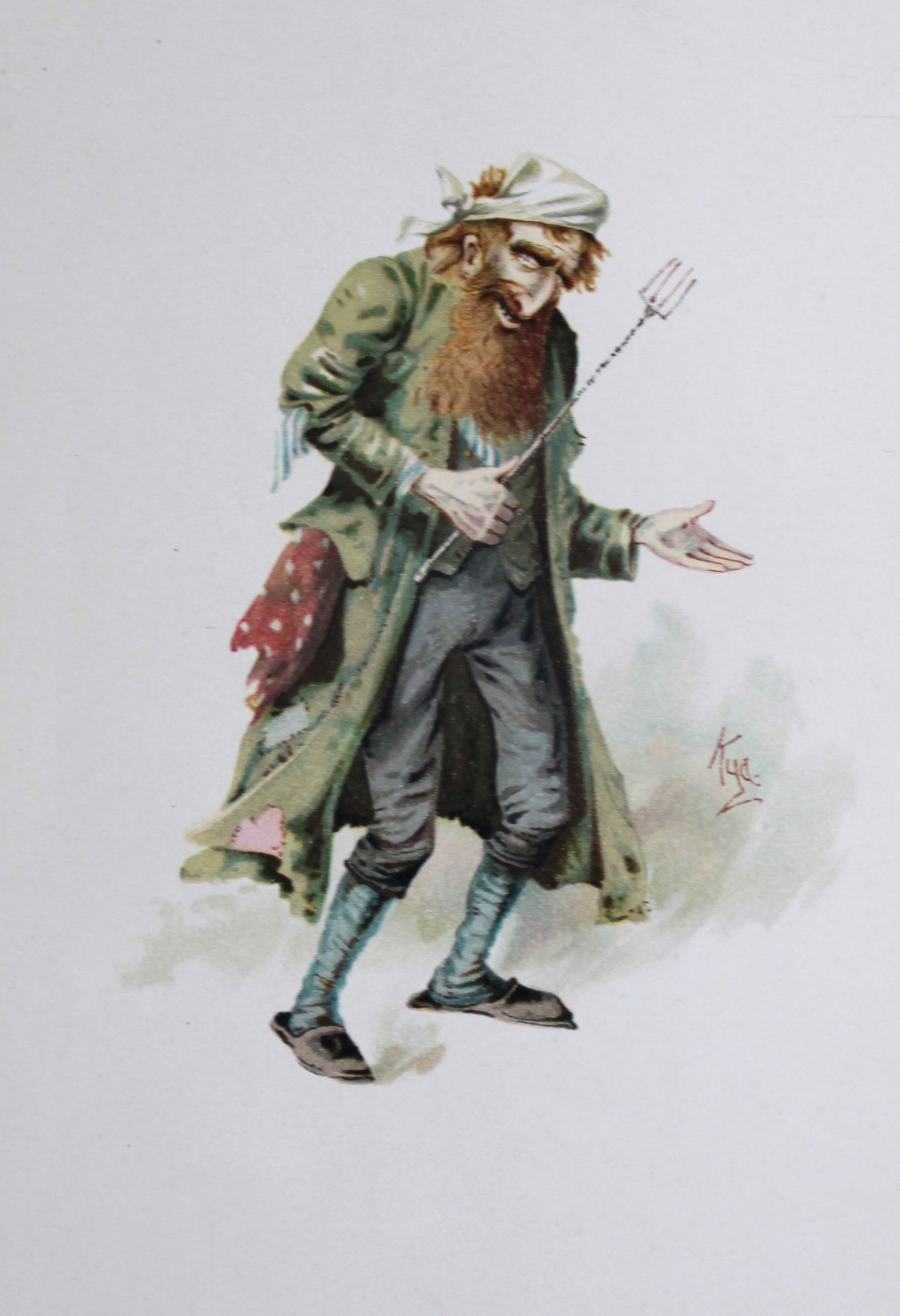 Clayton Clarke (Kyd) - Print of Fagin from Oliver Twist, Charles Dickens character 1892 (1 of 1)