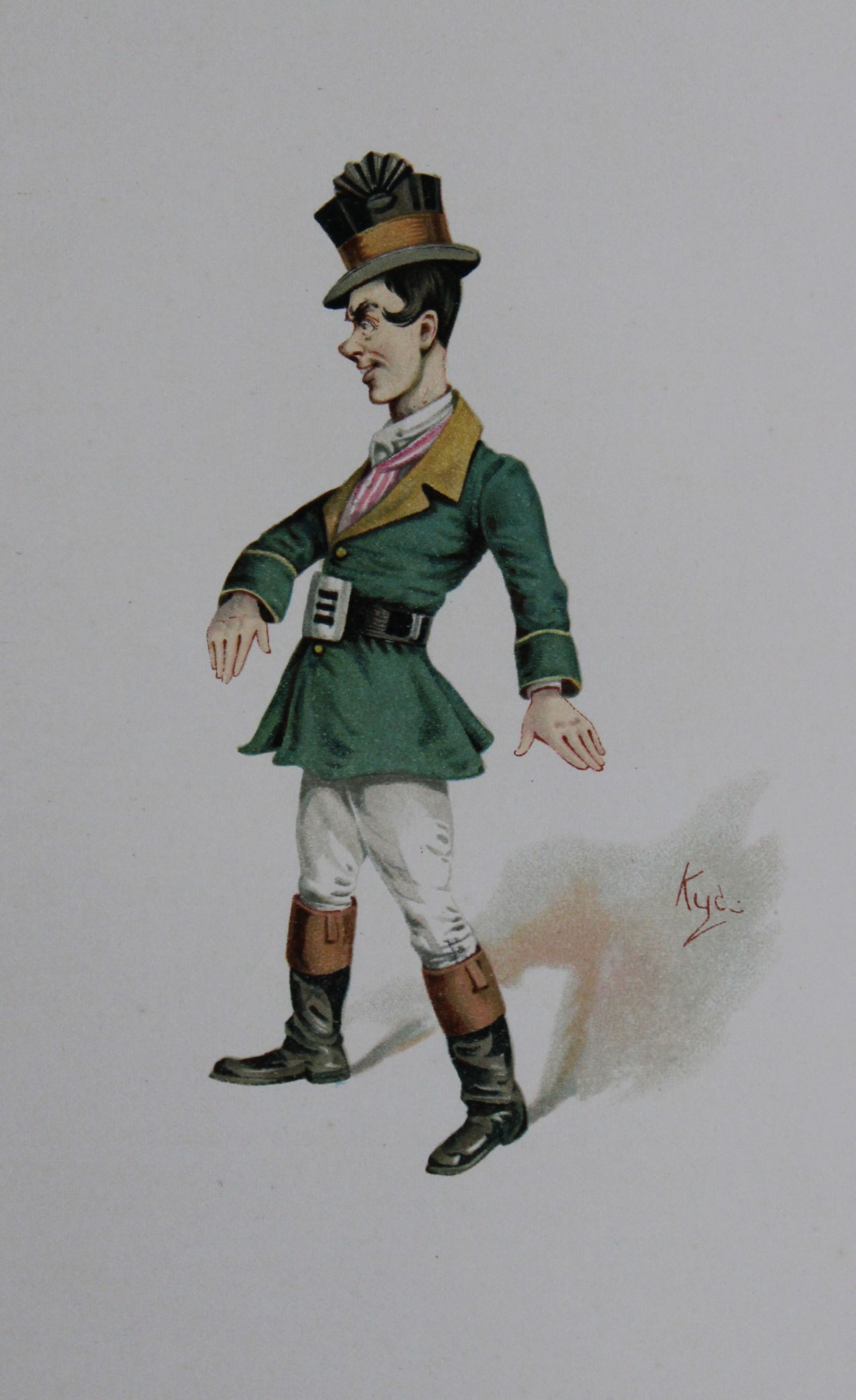 Clayton Clarke (Kyd) - Print of Mr Bailey Junior from Martin Chuzzlewit, Charles Dickens character: This lithographic print is from Some Well Known Characters from the Works of Charles Dickens. Illustrated by J. Clayton Clark. Published by Hildesheimer & Faulkner, London & George C Whitney, New York