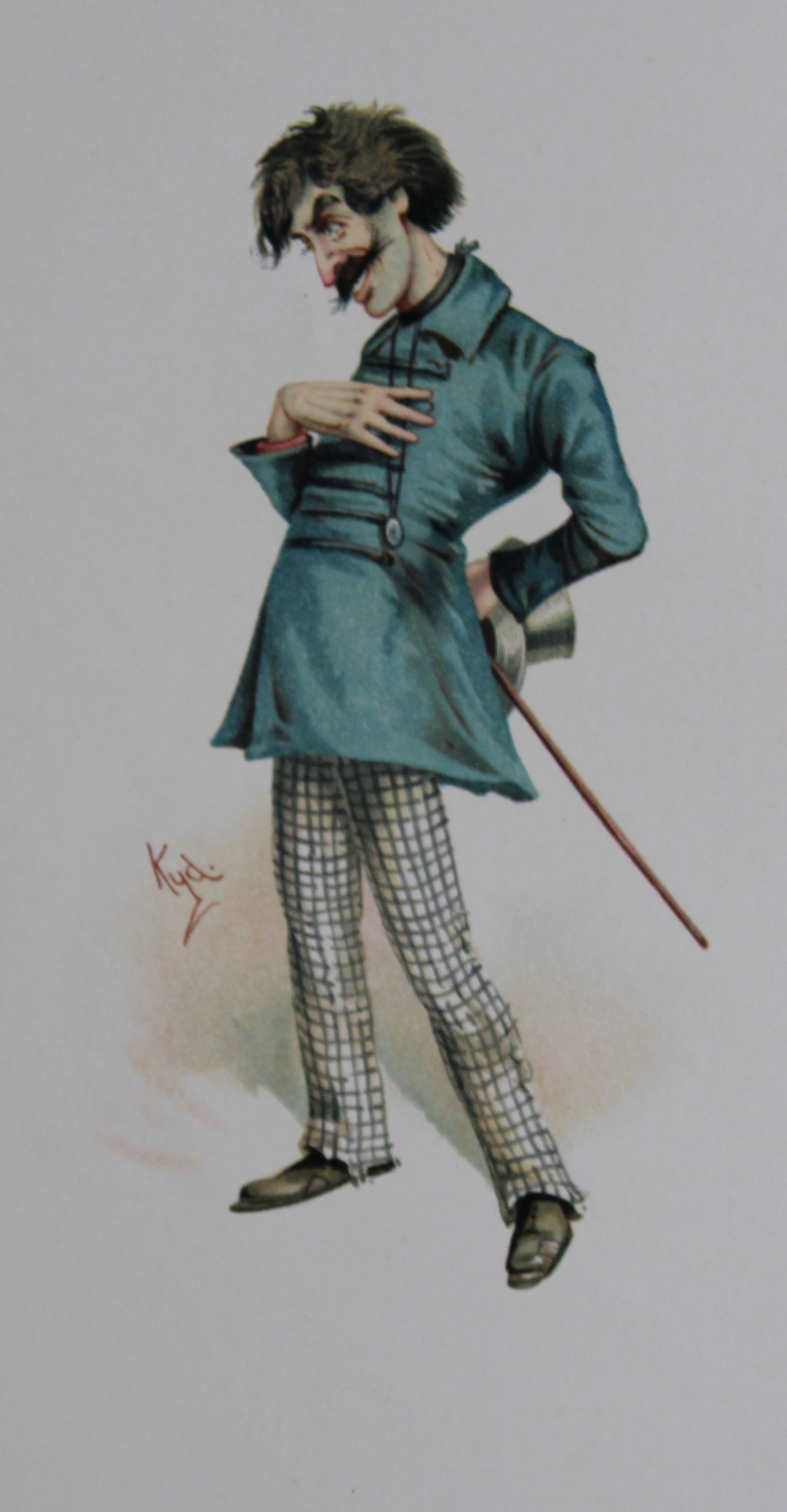 Clayton Clarke (Kyd) - Print of Montague Tigg from Martin Chuzzlewit, Charles Dickens character 1892 (1 of 1)