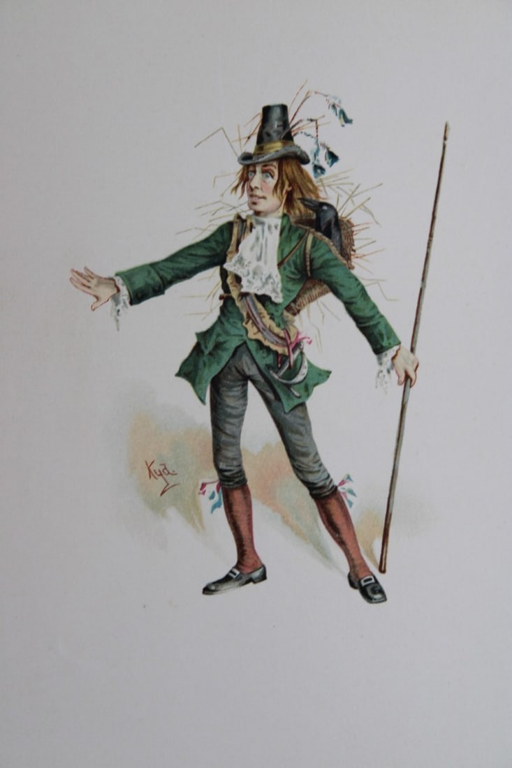 Clayton Clarke (Kyd) - Print of Barnaby Rudge, Charles Dickens character 1892: This lithographic print is from Some Well Known Characters from the Works of Charles Dickens. Illustrated by J. Clayton Clark. Published by Hildesheimer & Faulkner, London & George C Whitney, New York