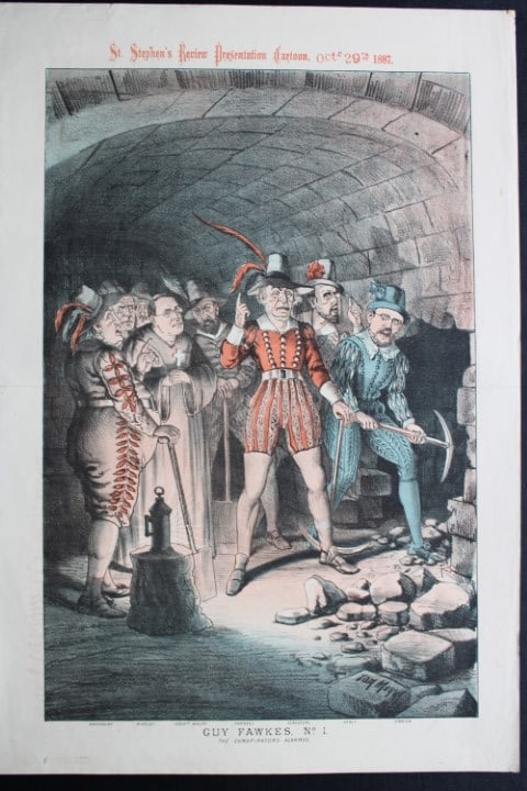 Tom Merry political cartoon - Guy Fawkes No. 1 1887 (1 of 2)