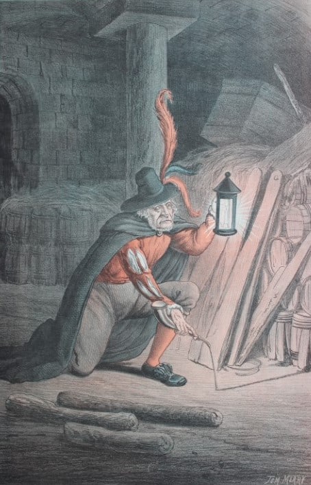 Tom Merry political cartoon - Guy Fawkes No. 2 1887: This single page coloured lithograph is from St Stephen?s review by Tom Merry (the pseudonym of William Mecham). Merry was a cartoonist and political satirist who created the centrespread, in colour,