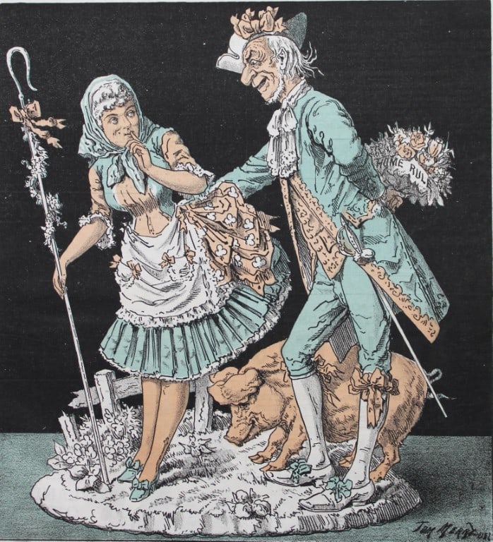 Tom Merry political cartoon - Dresden China Group 1887 (1 of 2)