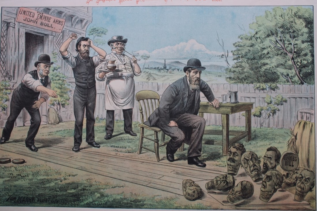 Tom Merry political cartoon - A Floorer 1887 (1 of 2)