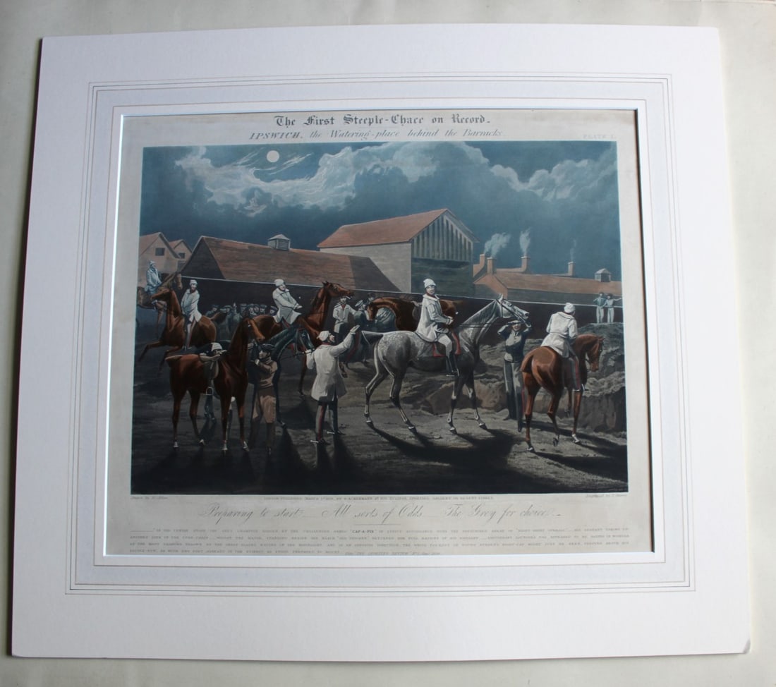 Henry Alken - 4 engravings of the First Steeplechase 1839 (1 of 9)