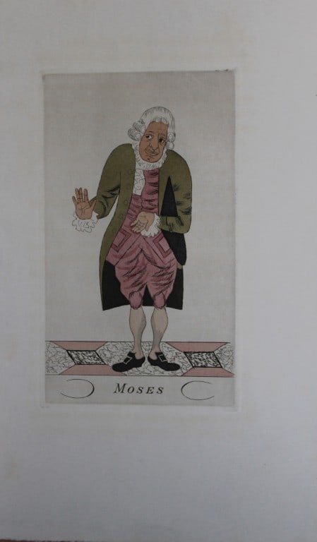 R Ben Sussan - 2 hand-coloured etchings from The School for Scandal by Sheridan 1934: Moses and Trip. These hand coloured etchings by Rene Ben Sussan are from The School for Scandal ? A Comedy by R Sheridan. Published in Oxford and printed for the Members of the Limited Editions Club 1