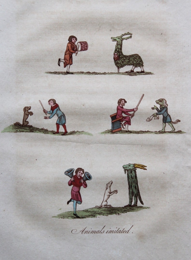 Joseph Strutt - 4 prints of Tutored Animals 1801 (1 of 1)