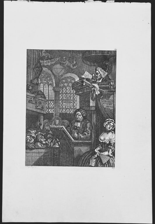 W Hogarth - Sleepy Congregation & The Chorus by Riepenhausen 1820 (1 of 4)