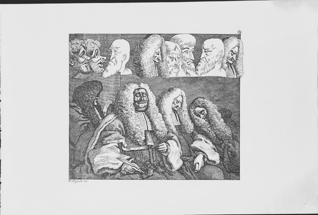 W Hogarth - Company of Undertakers & The Bench by Riepenhausen 1820: This set of engravings was made by Ernst Ludwig Riepenhausen after William Hogarth. Published in Weimar 1820.Ernst Ludwig Riepenhausen (1765-1840) was well respected for his engravings after Hogarth,