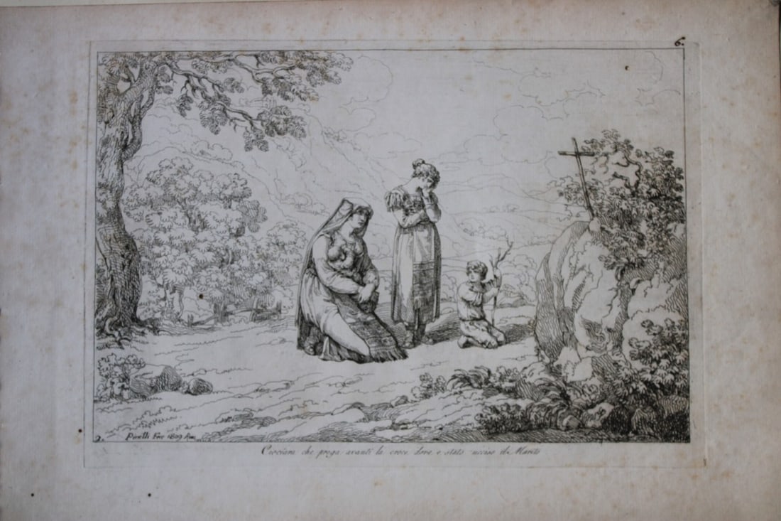 Ciociara che prega avanti la croce by B Pinelli from Costumi Pittoreschi 1809 (1 of 1)