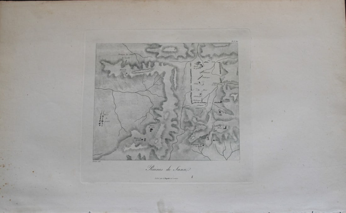 Riunes de Sann by Vivant Denon 1807: This is plate 5 bis from the Voyage dans la Basse et la Haute-Egypte pendant les campagnes du General Bonaparte by Dominique Vivant Denon. Published by Samuel Bagster, London 1807.The first member of