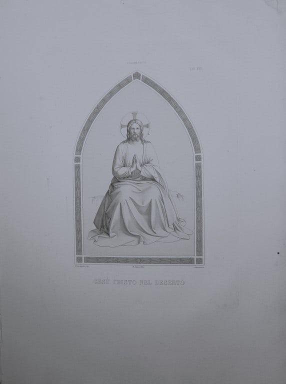 B. Giovanni Angelico - Engraving of the frescoes in San Marco, Florence 1853: This engraving is from San Marco, Convento dei Padri Predicatori in Firenze, illustrato e inciso principalmente nei dipinti del B. Giovanni Angelico, con la Vita dello stesso pittore, e un sunto stori