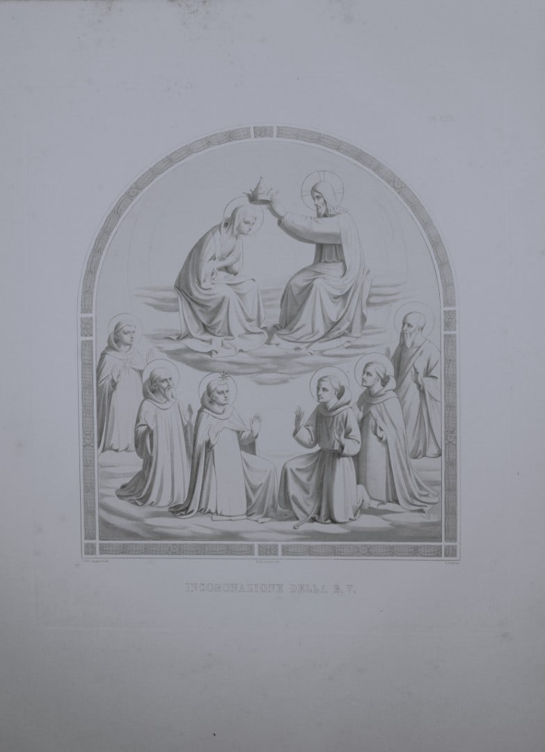 B. Giovanni Angelico - Engraving of the frescoes in San Marco, Florence 1853: This engraving is from San Marco, Convento dei Padri Predicatori in Firenze, illustrato e inciso principalmente nei dipinti del B. Giovanni Angelico, con la Vita dello stesso pittore, e un sunto stori