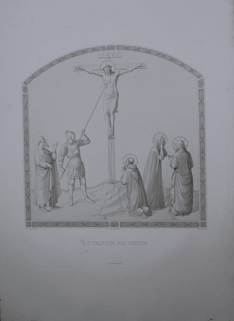 B. Giovanni Angelico - Engraving of the frescoes in San Marco, Florence 1853: This engraving is from San Marco, Convento dei Padri Predicatori in Firenze, illustrato e inciso principalmente nei dipinti del B. Giovanni Angelico, con la Vita dello stesso pittore, e un sunto stori