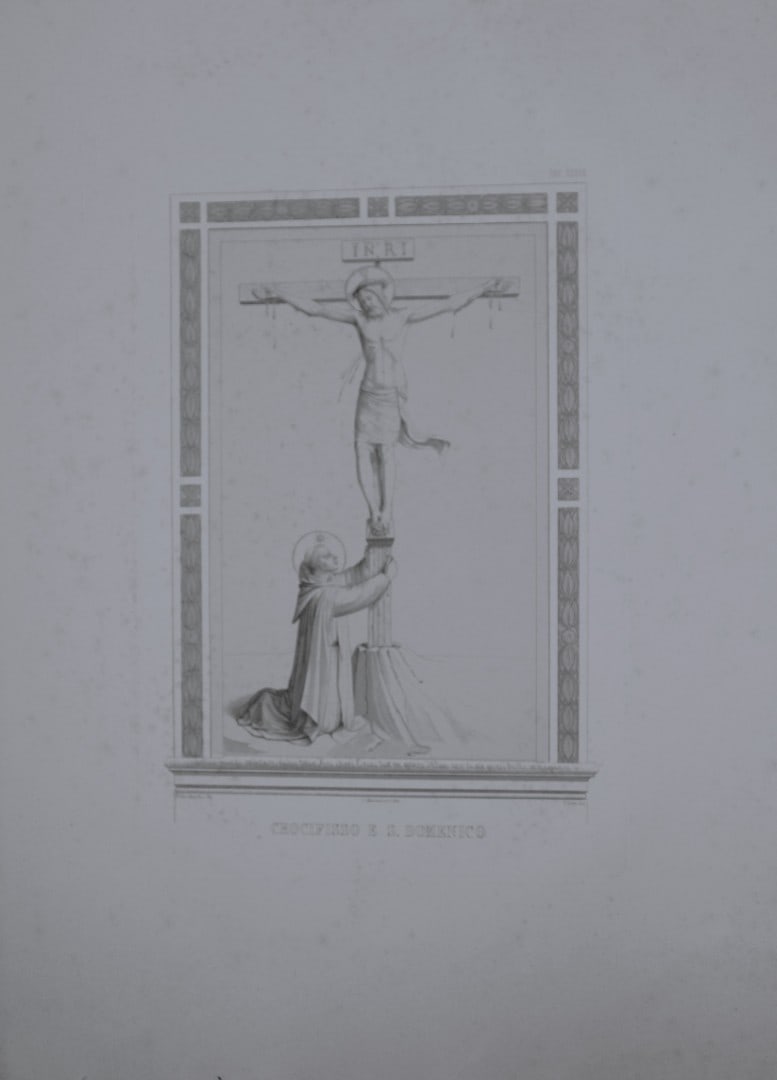 B. Giovanni Angelico - Engraving of the frescoes in San Marco, Florence 1853: This engraving is from San Marco, Convento dei Padri Predicatori in Firenze, illustrato e inciso principalmente nei dipinti del B. Giovanni Angelico, con la Vita dello stesso pittore, e un sunto stori