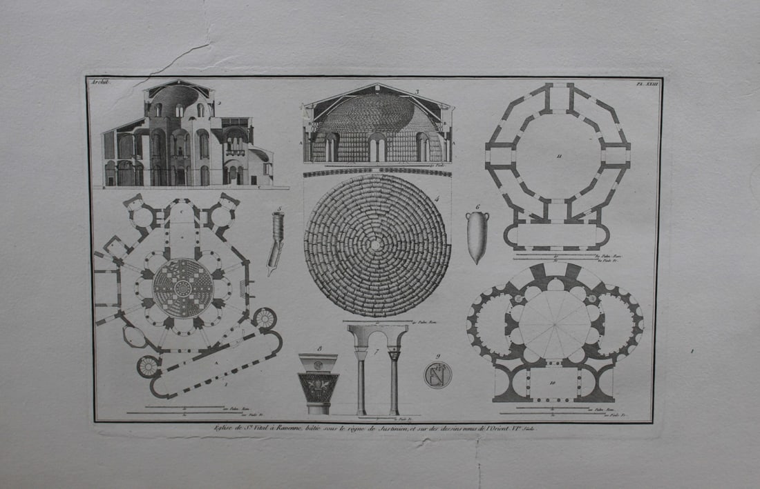 Seroux D'Agincourt - Original engraving of ancient monuments 1823: This engraving is from Histoire de l'art par les monumens, depuis sa decadence au IVe siecle jusqu'a son renouvellement au XIVe by Jean Baptiste Louis Georges Seroux d'Agincourt,Issued in 24 parts, 18