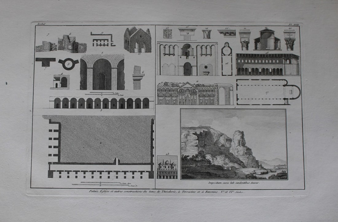 Seroux D'Agincourt - Original engraving of ancient monuments 1823: This engraving is from Histoire de l'art par les monumens, depuis sa decadence au IVe siecle jusqu'a son renouvellement au XIVe by Jean Baptiste Louis Georges Seroux d'Agincourt,Issued in 24 parts, 18
