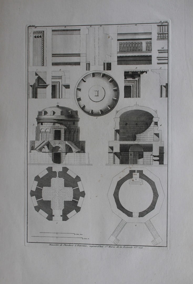 Seroux D'Agincourt - Original engraving of ancient monuments 1823: This engraving is from Histoire de l'art par les monumens, depuis sa decadence au IVe siecle jusqu'a son renouvellement au XIVe by Jean Baptiste Louis Georges Seroux d'Agincourt,Issued in 24 parts, 18