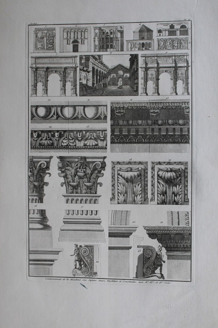 Seroux D'Agincourt - Original engraving of ancient monuments 1823: This engraving is from Histoire de l'art par les monumens, depuis sa decadence au IVe siecle jusqu'a son renouvellement au XIVe by Jean Baptiste Louis Georges Seroux d'Agincourt,Issued in 24 parts, 18