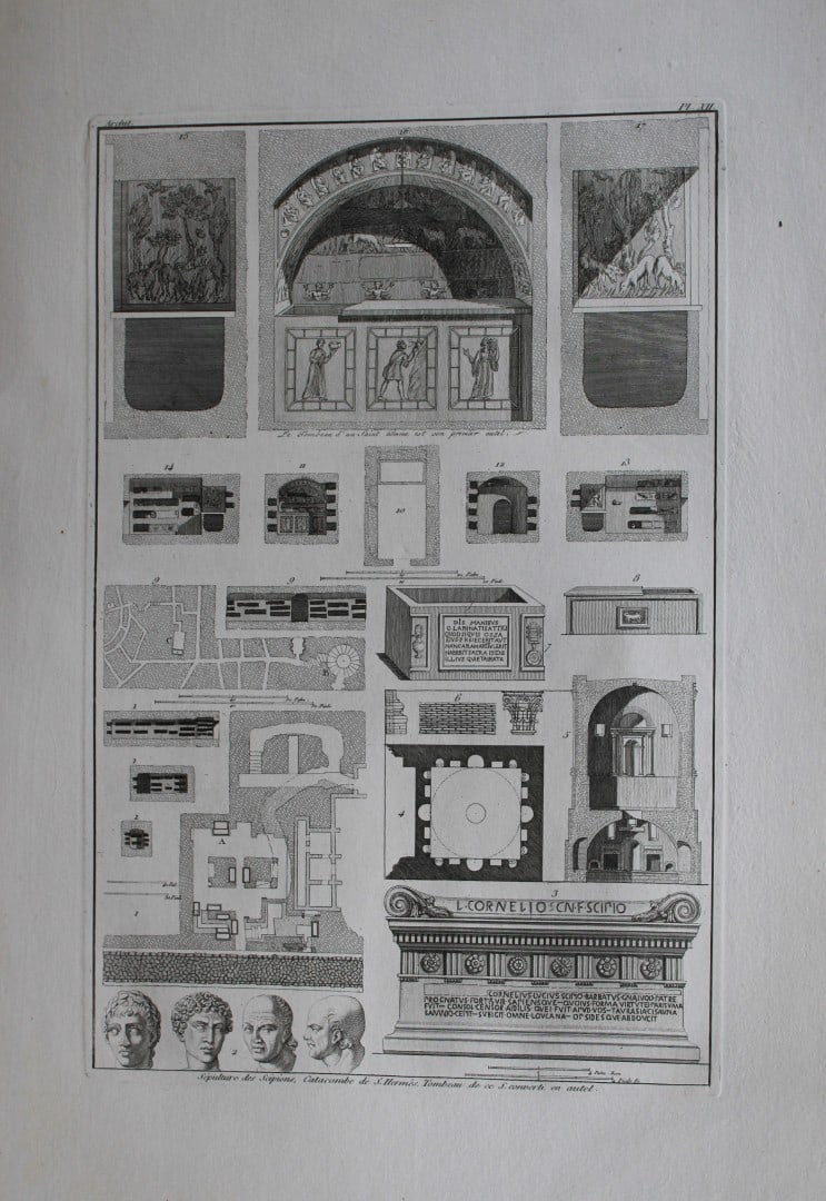Seroux D'Agincourt - Original engraving of ancient monuments 1823: This engraving is from Histoire de l'art par les monumens, depuis sa decadence au IVe siecle jusqu'a son renouvellement au XIVe by Jean Baptiste Louis Georges Seroux d'Agincourt,Issued in 24 parts, 18