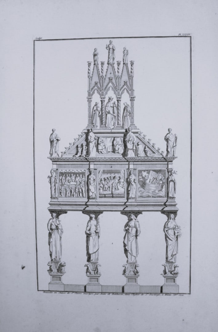 Seroux D'Agincourt - Original engraving of ancient monuments 1823: This engraving is from Histoire de l'art par les monumens, depuis sa decadence au IVe siecle jusqu'a son renouvellement au XIVe by Jean Baptiste Louis Georges Seroux d'Agincourt,Issued in 24 parts, 18