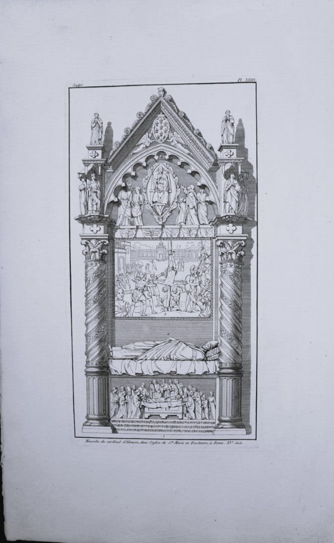 Seroux D'Agincourt - Original engraving of ancient monuments 1823: This engraving is from Histoire de l'art par les monumens, depuis sa decadence au IVe siecle jusqu'a son renouvellement au XIVe by Jean Baptiste Louis Georges Seroux d'Agincourt,Issued in 24 parts, 18