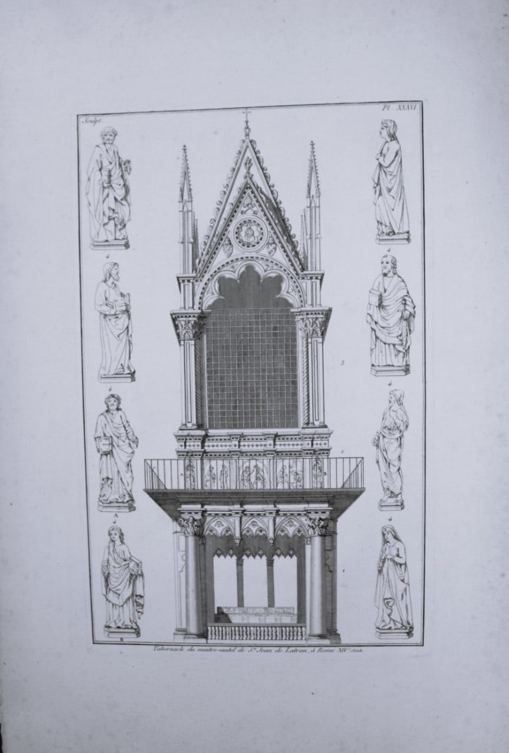 Seroux D'Agincourt - Original engraving of ancient monuments 1823: This engraving is from Histoire de l'art par les monumens, depuis sa decadence au IVe siecle jusqu'a son renouvellement au XIVe by Jean Baptiste Louis Georges Seroux d'Agincourt,Issued in 24 parts, 18