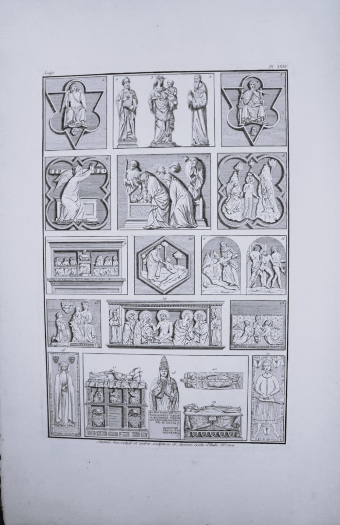 Seroux D'Agincourt - Original engraving of ancient monuments 1823: This engraving is from Histoire de l'art par les monumens, depuis sa decadence au IVe siecle jusqu'a son renouvellement au XIVe by Jean Baptiste Louis Georges Seroux d'Agincourt,Issued in 24 parts, 18