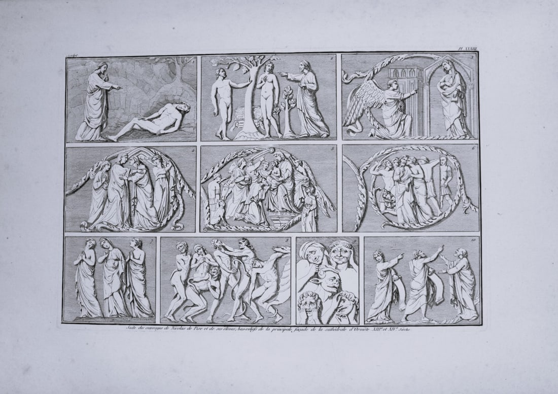 Seroux D'Agincourt - Original engraving of ancient monuments 1823: This engraving is from Histoire de l'art par les monumens, depuis sa decadence au IVe siecle jusqu'a son renouvellement au XIVe by Jean Baptiste Louis Georges Seroux d'Agincourt,Issued in 24 parts, 18