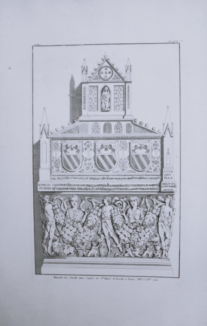 Seroux D'Agincourt - Original engraving of ancient monuments 1823: This engraving is from Histoire de l'art par les monumens, depuis sa decadence au IVe siecle jusqu'a son renouvellement au XIVe by Jean Baptiste Louis Georges Seroux d'Agincourt,Issued in 24 parts, 18