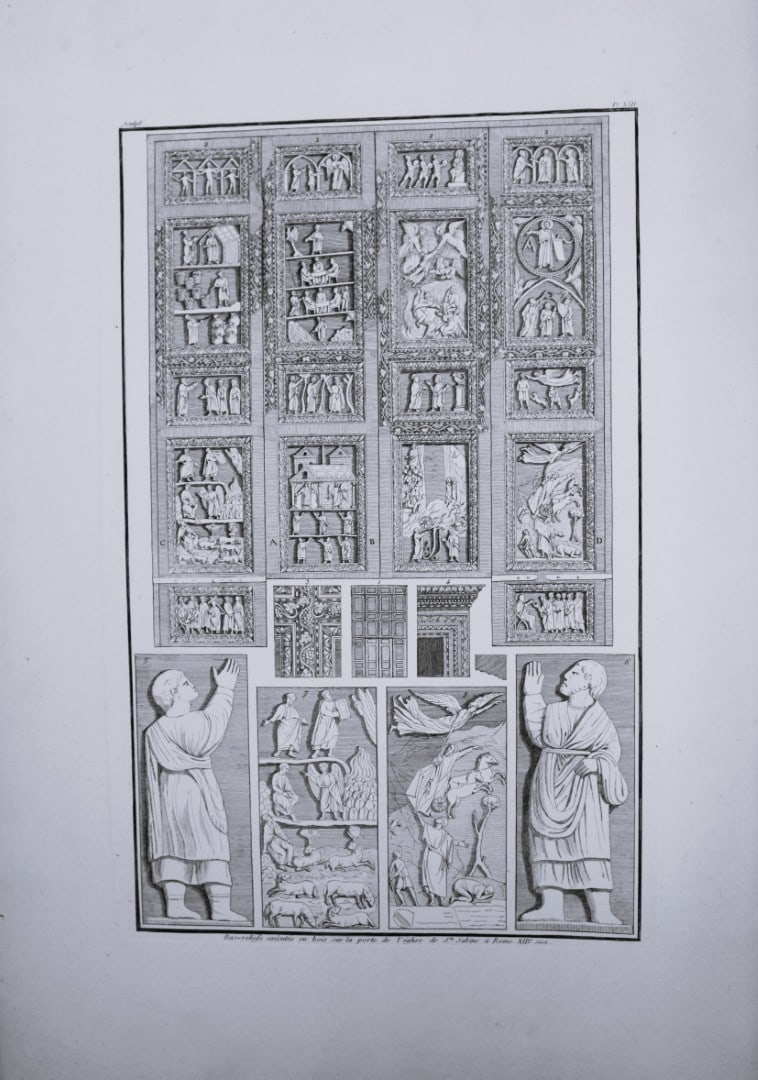 Seroux D'Agincourt - Original engraving of ancient monuments 1823: This engraving is from Histoire de l'art par les monumens, depuis sa decadence au IVe siecle jusqu'a son renouvellement au XIVe by Jean Baptiste Louis Georges Seroux d'Agincourt,Issued in 24 parts, 18