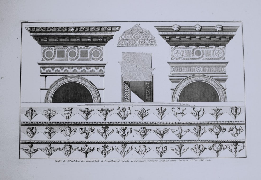 Seroux D'Agincourt - Original engraving of ancient monuments 1823: This engraving is from Histoire de l'art par les monumens, depuis sa decadence au IVe siecle jusqu'a son renouvellement au XIVe by Jean Baptiste Louis Georges Seroux d'Agincourt,Issued in 24 parts, 18