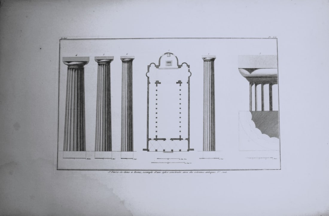 Seroux D'Agincourt - Original engraving of ancient monuments 1823: This engraving is from Histoire de l'art par les monumens, depuis sa decadence au IVe siecle jusqu'a son renouvellement au XIVe by Jean Baptiste Louis Georges Seroux d'Agincourt,Issued in 24 parts, 18