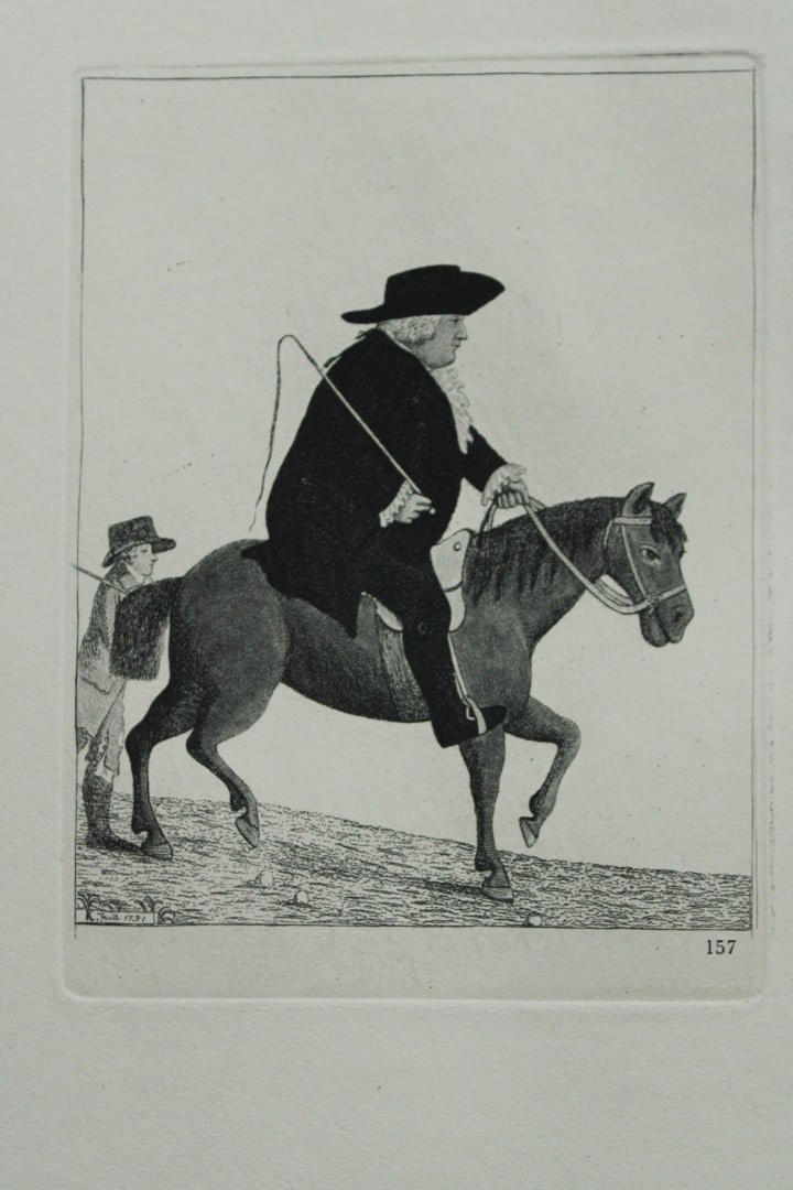 John Kay - 2 etchings of Scottish characters 1877: These engravings are from A Series of Original Portraits and Caricature Etchings by John Kay. Published by Adam and Charles Black, Edinburgh, 1877. Kay was a caricaturist, engraver and miniature paint