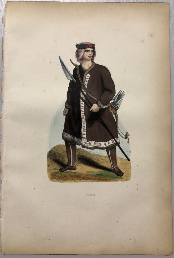 Auguste Wahlen - Woodcut engraving of Jacut 1843: This hand-coloured woodcut engraving is from the Asian volume of Moeurs, Usages et costumes de tous les peuples du monde, d'apr?s des documents authentiques et les voyages les plus r?cents by Auguste