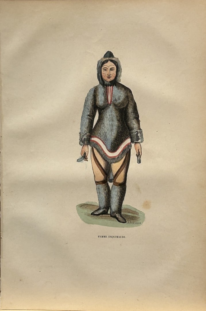 Auguste Wahlen - Woodcut engraving of Eskimo woman 1844 (1 of 1)