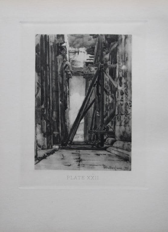 John Fulleylove 1897 - Etching of Western Portico of the Parthenon: This superb etching is from Pictures of Classic Greek Landscapes and Architecture by John Fulleylove RI. Published by JM Dent & Co, London 1897.John Fulleylove (1845 ? 1908) was an English landscape a